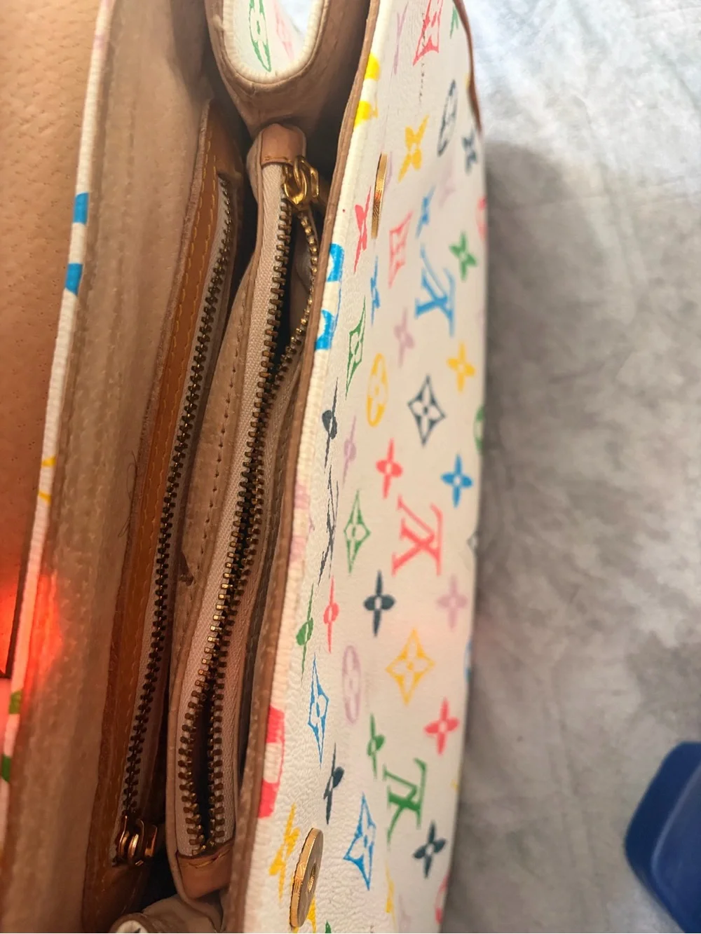 Louis Vuitton White Multicolor Monogram Bow Top Handle Bag